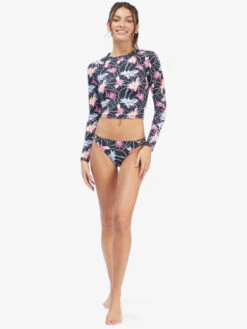 Roxy Active Cropped Long Sleeve UPF 50 Rashguard -Roxy Swimwear Shop arjwr03170 roxyw kvj6 frt9