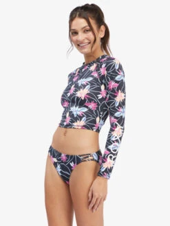 Roxy Active Cropped Long Sleeve UPF 50 Rashguard -Roxy Swimwear Shop arjwr03170 roxyw kvj6 sd1
