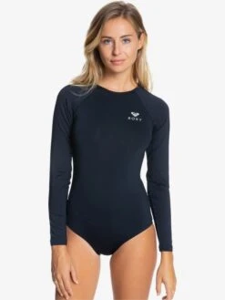 Roxy Essentials Long Sleeve One-Piece Swimsuit -Roxy Swimwear Shop erjwr03432 essentialsonesiebackzipw kvj0 frt1