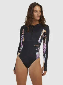 Roxy Active Long Sleeve One-Piece Swimsuit -Roxy Swimwear Shop erjwr03628 roxyw kvj4 frt1