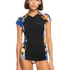 Roxy Caps Sleeve Short Sleeve Zip-Up Rashguard