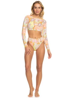 Roxy Delic Long Sleeve Cropped Rashguard -Roxy Swimwear Shop erjwr03664 roxyw ngz6 frt9