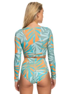 Roxy Pro Nose Ride Long Sleeve Cropped Rashguard -Roxy Swimwear Shop erjwr03666 roxyw bhb6 bck1