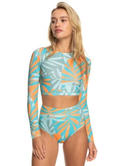 Roxy Pro Nose Ride Long Sleeve Cropped Rashguard -Roxy Swimwear Shop erjwr03666 roxyw bhb6 frt1