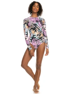 Roxy Active UPF 50 Long Sleeve Back Zip One Piece Swimsuit -Roxy Swimwear Shop erjwr03672 roxyw kvj4 frt9