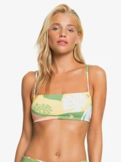 Roxy Wildflowers Reversible Bandeau Bikini Top -Roxy Swimwear Shop erjx304425 roxyw gln7 frt1