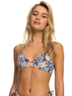 Roxy Printed Beach Classics Triangle Athletic Bikini Top