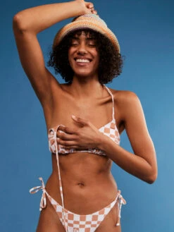 Roxy Check It Tiki Triangle Bikini Top -Roxy Swimwear Shop erjx304918 roxym ckl5 frt10