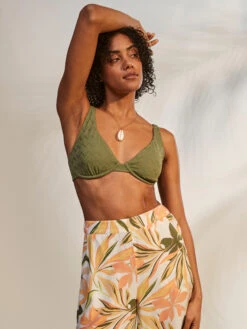 Roxy Current Coolness D-Cup Underwired Bikini Top -Roxy Swimwear Shop erjx304944 roxym gng0 frt10